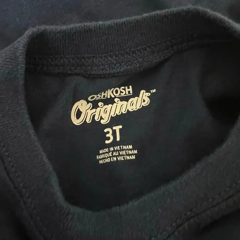 Oshkosh Originals Still Living With My Parents Tee Short Sleeve Navy Blue Orange